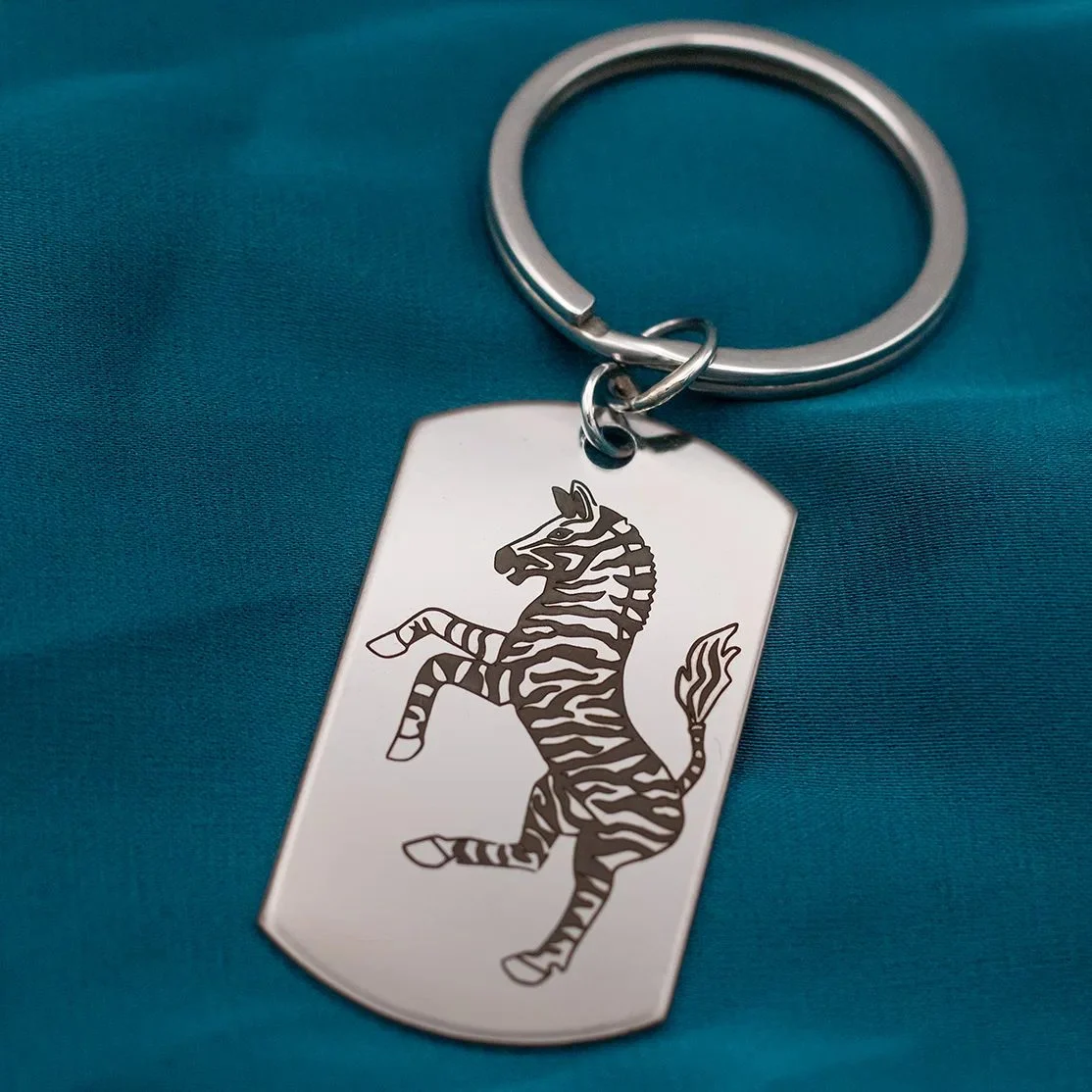 Portachiavi in Acciaio Inox con grafica sportiva