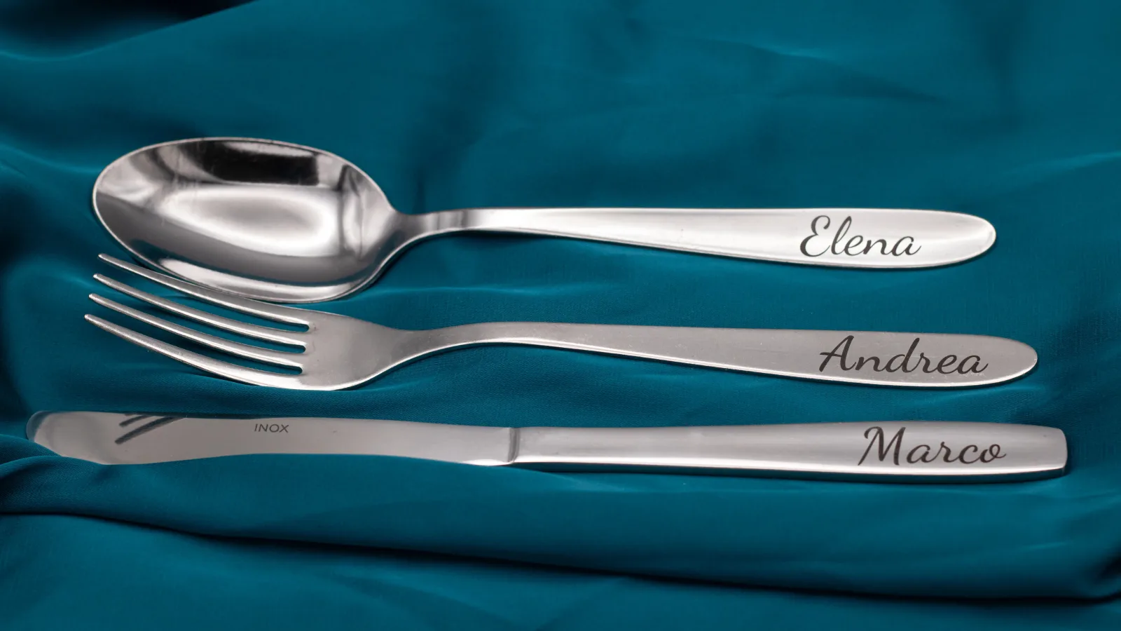 Posate in Acciaio Inox con Nomi Incisi